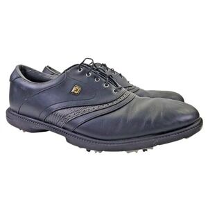 Footjoy Golf Shoes Mens Size 12M Black Superlites Soft Spike Lace Up Leather
